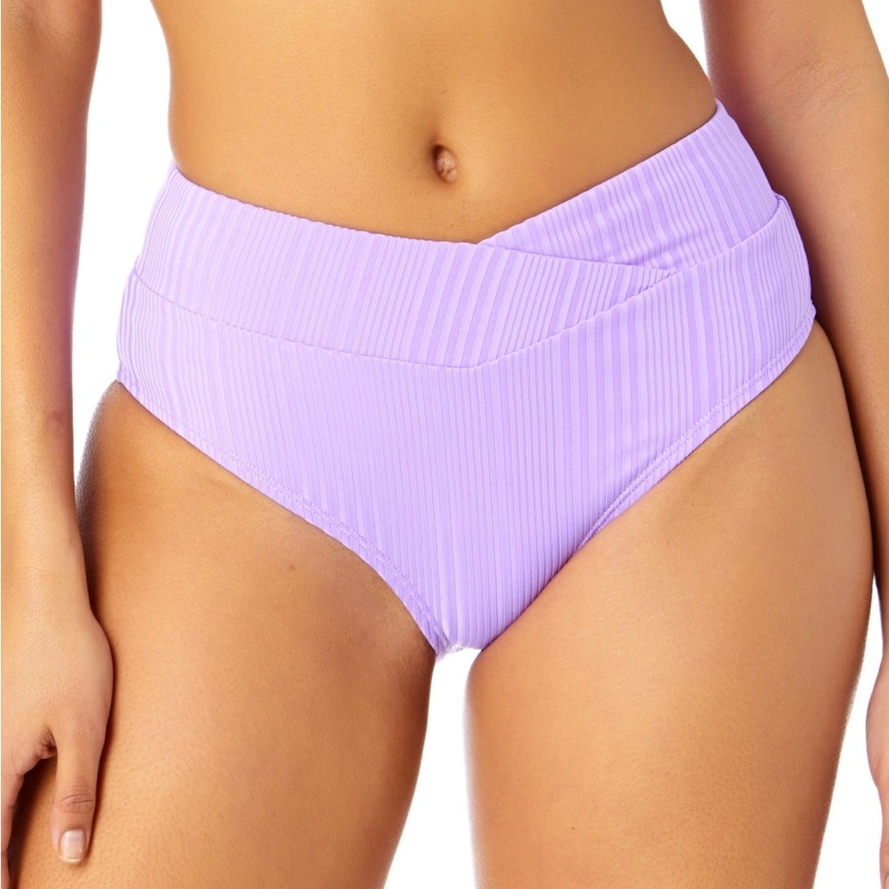 36. Womens Solid Polyester Swim Bottom Separates Purple - Picture 1 of 1